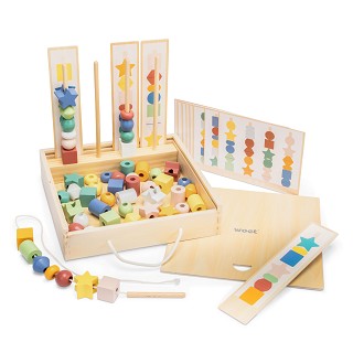 Wooden beads sequence game